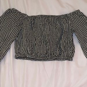 gingham long sleeve crop top!